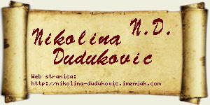 Nikolina Duduković vizit kartica